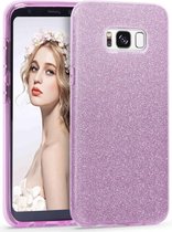 Samsung Galaxy S8 Plus Hoesje - Glitter Back Cover - Paars
