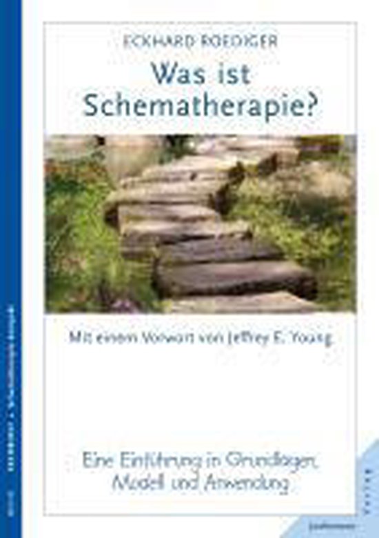 Boek 'Was ist Schematherapie?' van Eckhard Roediger met een pad van stenen op de cover.