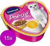 Vitakraft Poésie Saus Alu - Kattenvoer - Kip & Groente - 15 x 85 g