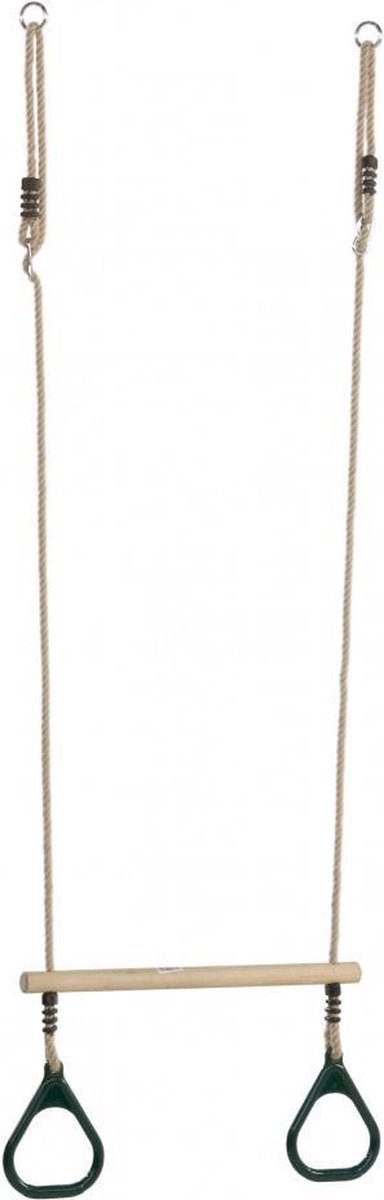 Houten ringtrapeze met kunststof ringen Groen - PH-touw