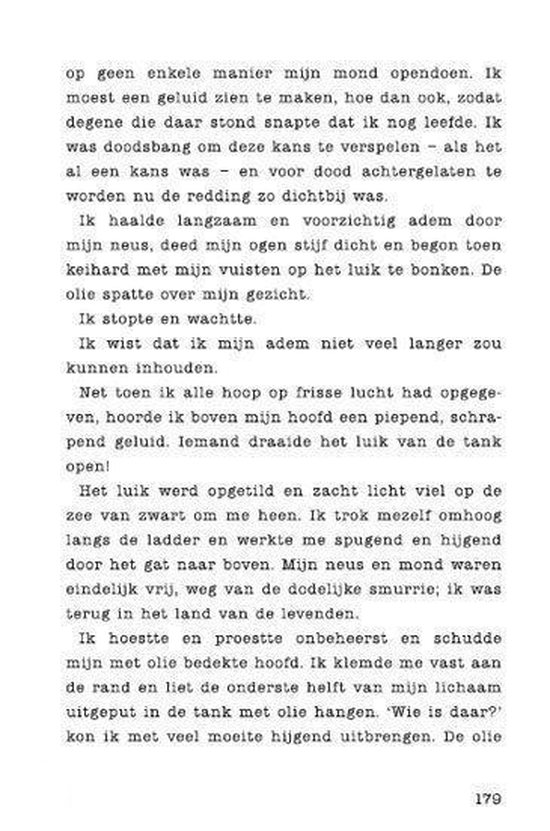 Tekstpagina met het verhaal van een meisje.