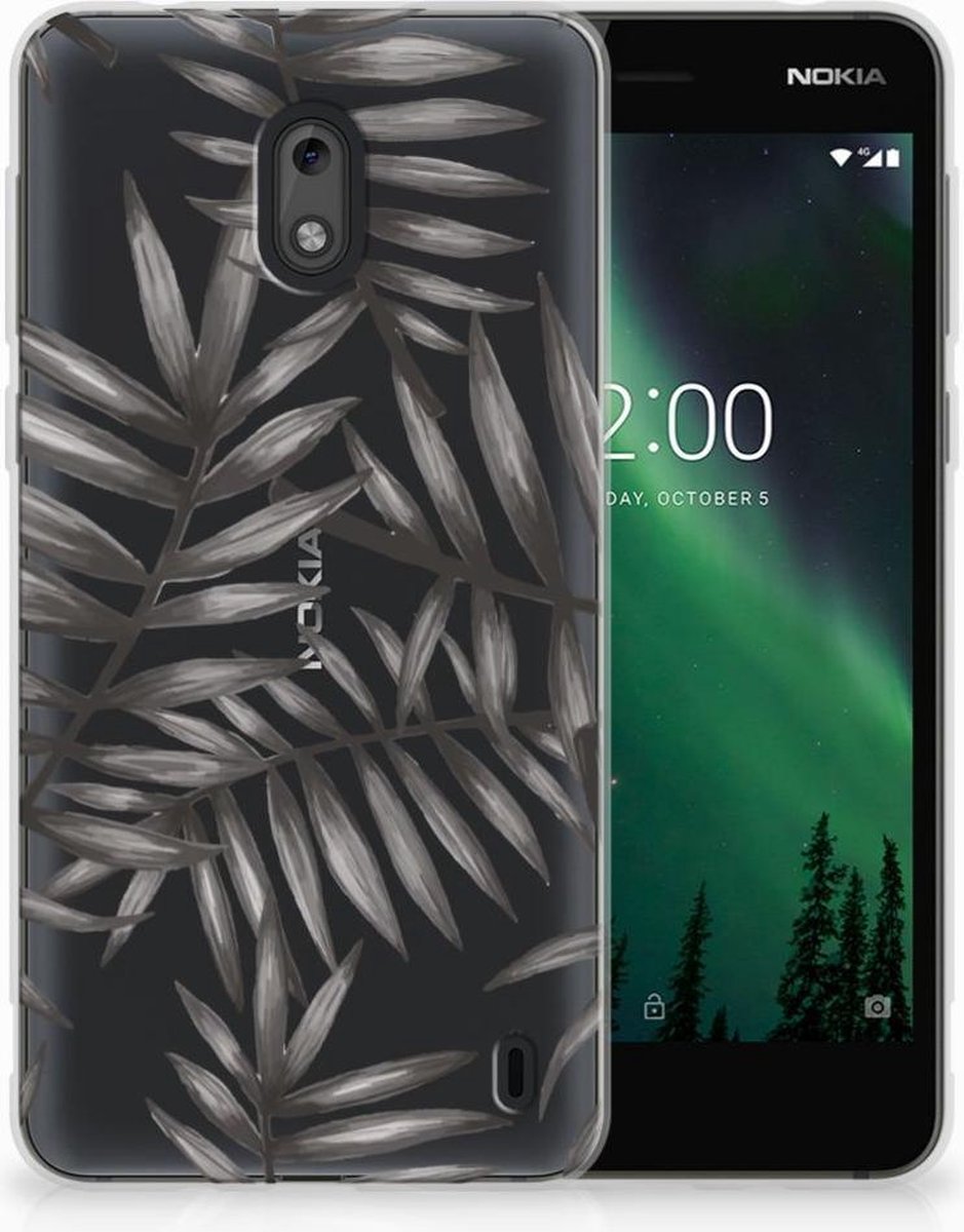 Back Cover voor Nokia 2 TPU Case Leaves Grey