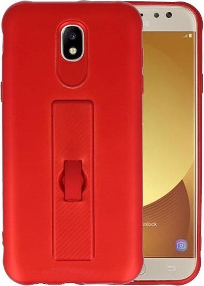 Rood Carbon serie Zacht Case hoesje voor Samsung Galaxy J5 2017