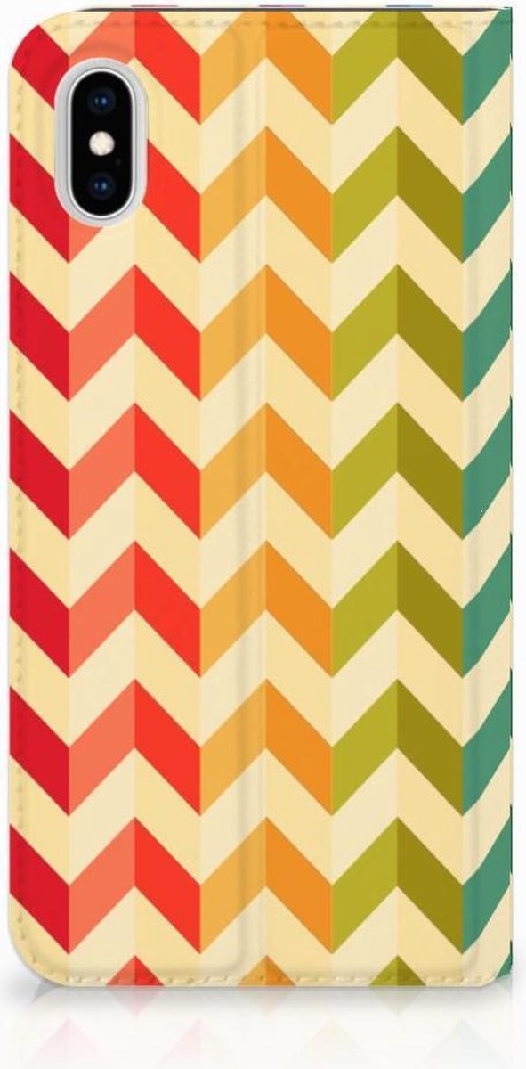 Apple iPhone Xs Max Hoesje met Magneet Zigzag Multi Color