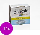 Schesir Kat Bouillon 70 g - Kattenvoer - 14 x Tonijn&Zeebarbeel Blik