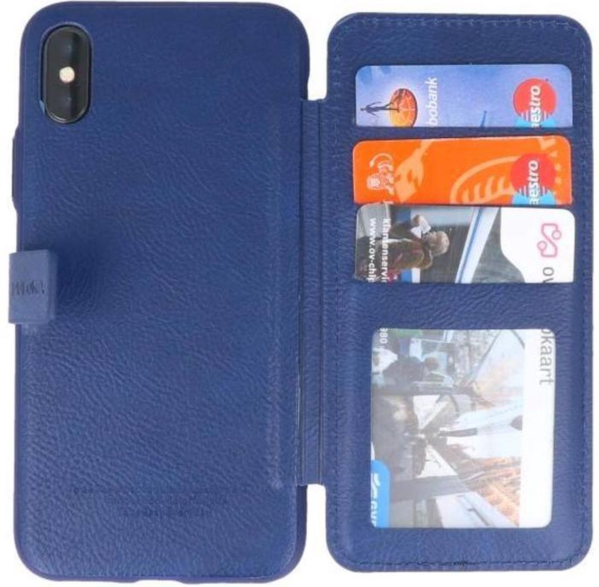 Back Cover Book Design Hoesje Geschikt voor iPhone X Blauw