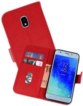 Samsung Galaxy J3 2018 Hoesje Kaarthouder Book Case Telefoonhoesje Rood