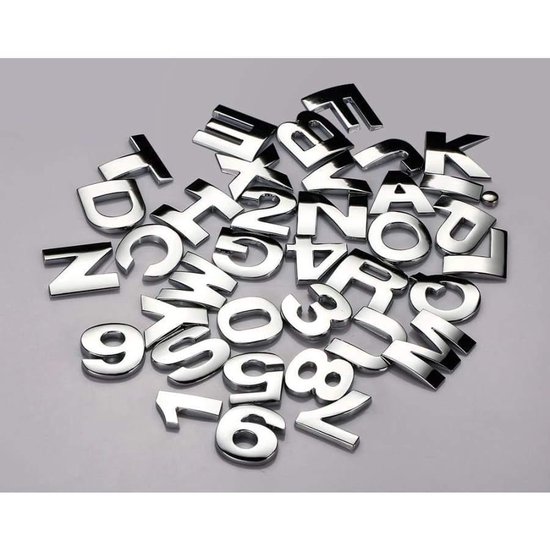 Auto Sticker - Chroom En Letter Zwart / bol.com