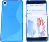 Sony Xperia Z5 S Line Gel Silicone Case Hoesje Transparant Blauw Blue