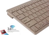 Wireless Bluetooth Keyboard geschikt voor iPhone, iPad, iPod, Samsung, Tablets, Android, LG, Huawei - QWERTY  - Universeel - Goud