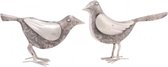 Set van 2 metalen vogels