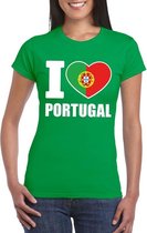 Groen I love Portugal fan shirt dames XS