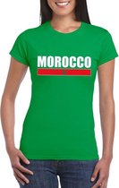 Groen Marokko supporter t-shirt voor dames XS