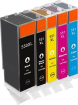 Merkloos - Inktcartridge / Alternatief voor de Canon PGI-550/CLI-551XL / Zwart / Geel / Magenta / Cyaan / Hoge Capaciteit