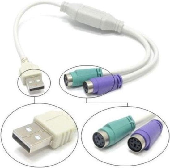 PS2 USB Adapter voor Toetsenbord en Muis bol