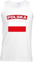 Singlet shirt/ tanktop Poolse vlag wit heren XL