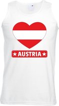 Oostenrijk hart vlag singlet shirt/ tanktop wit heren 2XL