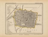 Historische kaart, plattegrond van gemeente Leiden in Zuid Holland uit 1867 door Kuyper van Kaartcadeau.com