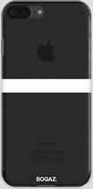 BOQAZ. iPhone 8 Plus hoesje - enkele streep wit