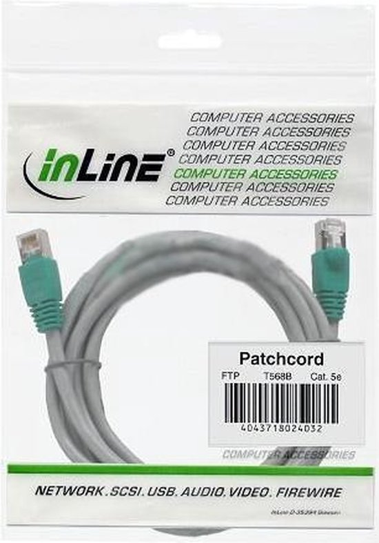 Cavo di rete Ethernet incrociato Cat. 5e UTP grigio da 20 m - Cablematic