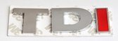 Auto sticker metaal TDI | (TD Zilver / I rood)