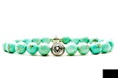 Beaddhism - Armband - Turquoise - Hana - Sterling Zilver - 8 mm - 18 cm