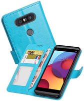 Hoesje Geschikt voor LG Q8 - Portemonnee hoesje booktype wallet case Turquoise