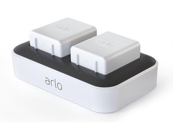 Arlo dual acculader (wit) - dual ACCULADER - Arlo Gecertificeerd Accessoire - acculader voor Arlo camera's - 2 accu's - Compatibel met Arlo Ultra 2, Ultra, Pro 5, Pro 4, Pro 3 beveiligingscamera's - VMA5400C-100EUS
