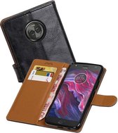 Zakelijke Book Case Telefoonhoesje Geschikt voor de Motorola Moto X4 - Portemonnee Hoesje - Pasjeshouder Wallet Case - Zwart
