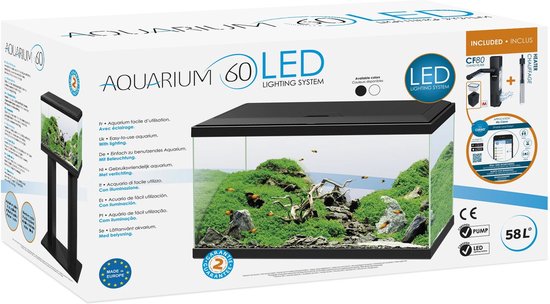 Ciano Aquarium 60 Led Cf80 60x30x34 cm - Aquaria - Zwart - 58L