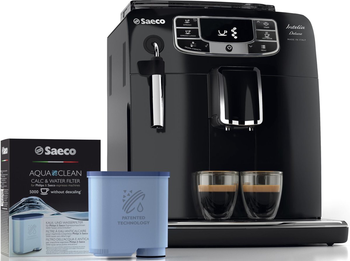 Saeco Intelia Deluxe HD8902/01 - Volautomaat espressomachine - Zwart |  bol.com