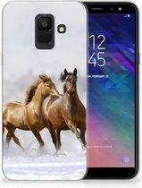 Geschikt voor Samsung Galaxy A6 (2018) Uniek TPU Hoesje Paarden