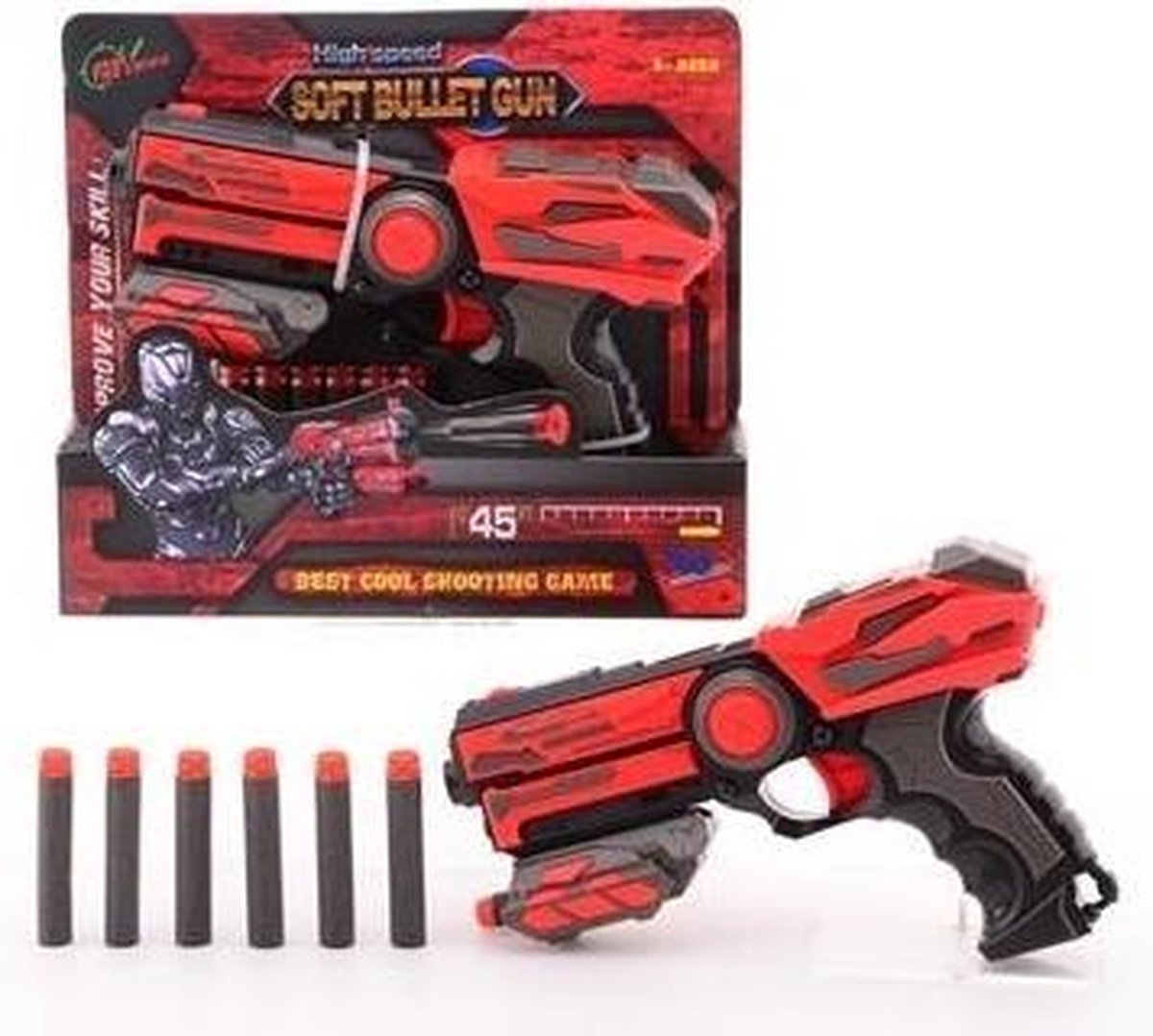 Speelgoed pistool rood zwart 23 cm | bol.com