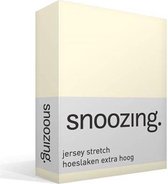 Snoozing Jersey Stretch - Hoeslaken - Extra Hoog - Lits-jumeaux - 200x200/220 cm - Ivoor