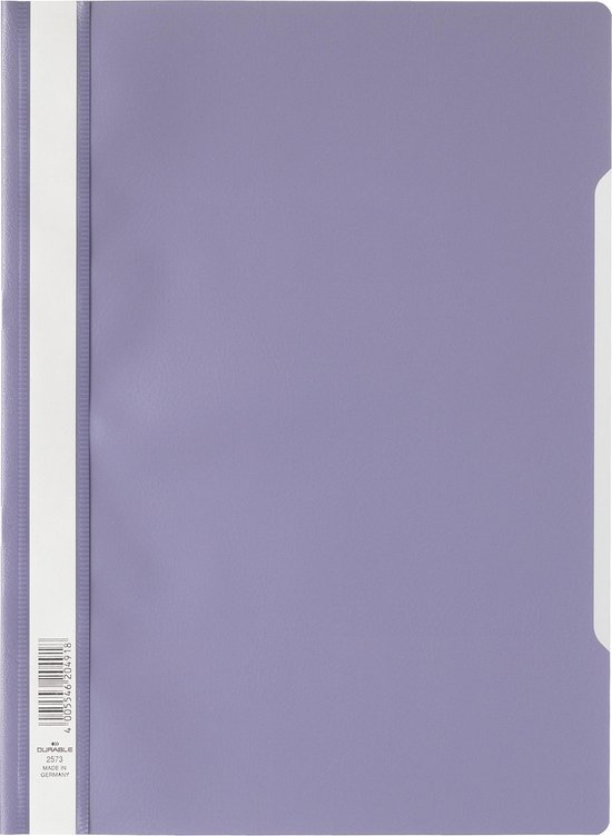 Chemise lilas avec bande d'insertion blanche sur le côté gauche.
