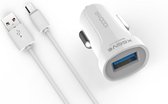 USB Autolader voor alle Samsung Galaxy modellen o.a. S6 Edge (Plus),  S6 , S5, S4, S3, S2, S6310 Young, S6810 Fame, S7390 Trend Lite, Note, Note 2, Note 3, Note 4, S5 Mini, S4 Mini, S3 Mini, 