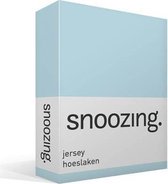 Snoozing Jersey - Hoeslaken - 100% gebreide katoen - 160x200 cm - Hemel