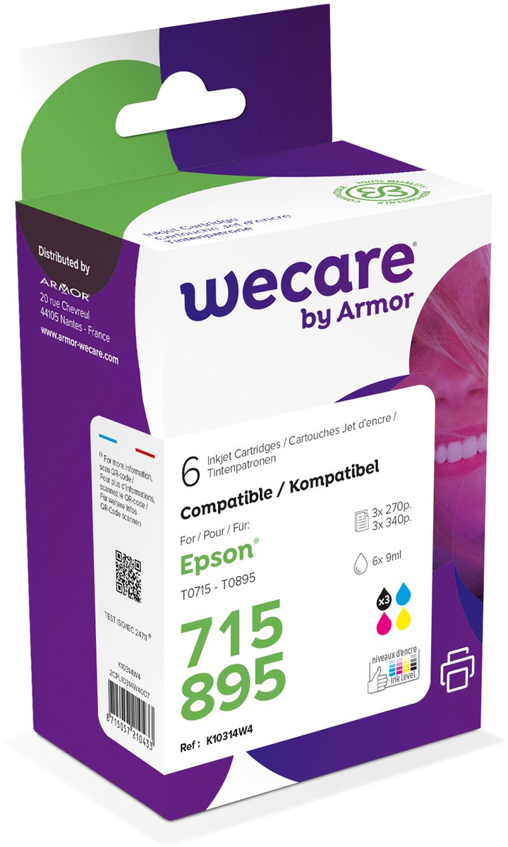 cartridge combipack zwart + kleur (6 stuks)