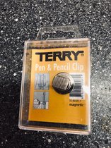 Terry Clip voor 1 pen of - potlood zilver magnetisch