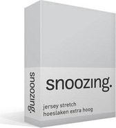 Snoozing Jersey Stretch - Hoeslaken - Extra Hoog - Tweepersoons - 120/130x200/220 cm - Grijs