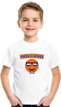 Holland coole smiley t-shirt wit kinderen 158/164