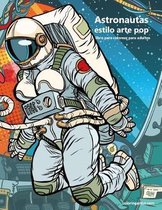 Astronautas estilo arte pop libro para colorear para adultos 1