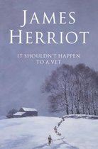 Boek "It Shouldn't Happen to a Vet" van James Herriot, met winterse sfeer, schapen en een boerderij.