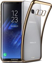 Hoesje geschikt voor Samsung Galaxy S8 Plus / S8+ - Siliconen Gouden Bumper Electro Plating met Transparante TPU Hoesje (Gold Silicone Hoesje / Cover)