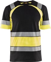 Blaklader T-shirt High Vis 3421-1030 - Zwart/High Vis Geel - M