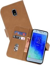 Samsung Galaxy J3 2018 Hoesje Kaarthouder Book Case Telefoonhoesje Bruin