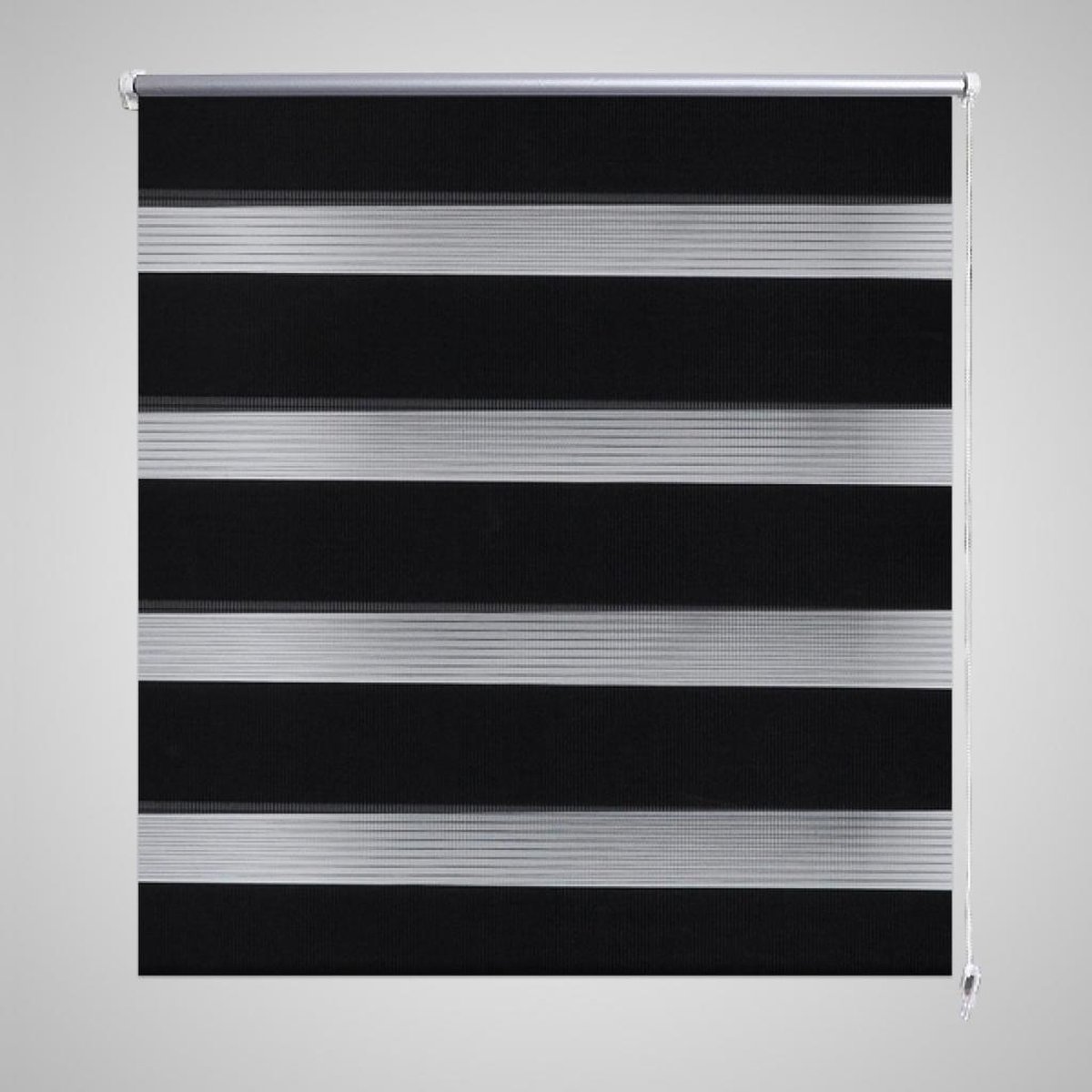 vidaXL - Zebra - rolgordijn - 90,9 - x - 150 - cm - stofbreedte - 86,7 - cm - zwart