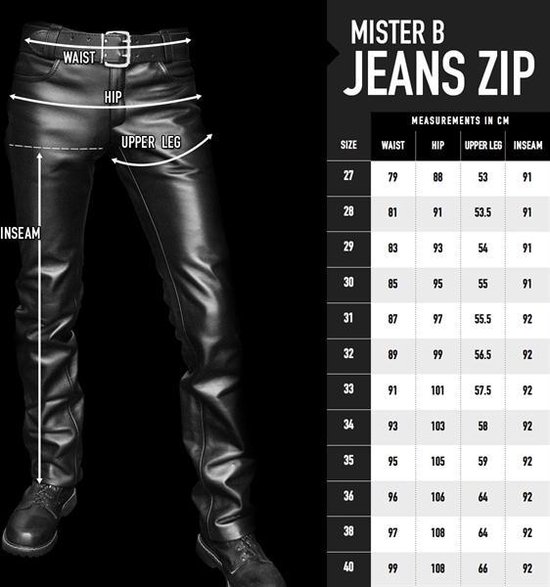 Mister b leren jeans met ritssluiting maat 32 | bol.com
