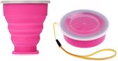 Tasse pliable - Tasse 200ML - Tasse en silicone - Vaisselle de camping - Rose Durable - Respectueux de l'environnement
