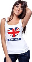 Engeland hart vlag singlet shirt/ tanktop wit dames XL